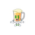 Cartoon a mug of beer money eye mascot. Royalty Free Stock Photo