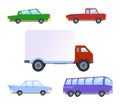 Cartoon multi-colored cars (5 pieces). Cars, Bus and Pickup