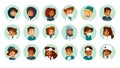 cartoon multinational medical avatars set. Royalty Free Stock Photo