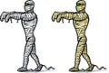 Cartoon Mummy walking. Royalty Free Stock Photo