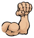 Muscular Cartoon Arm Bicep Muscle And Fist