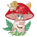 Cartoon Mushroom Porcini boletus