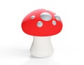 Cartoon mushroom red white amanita. 3d render Royalty Free Stock Photo