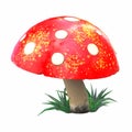 cartoon mushroom red white amanita. 3d illustration Royalty Free Stock Photo