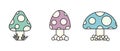Cartoon mushrooms collection. Mushroom Illustration Icons. Mushroom vector icons in cartoon style Royalty Free Stock Photo