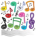 Cartoon music notes theme image 1 Royalty Free Stock Photo