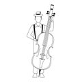 Cartoon musician with cello instrument, flat design Royalty Free Stock Photo