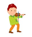 Cartoon musician kid. Vector illustration for children music