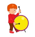 Cartoon musician kid. Vector illustration for children music Royalty Free Stock Photo