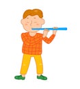 Cartoon musician kid. Vector illustration for children music