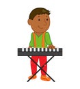 Cartoon musician kid. Vector illustration for children music Royalty Free Stock Photo