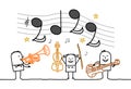 Cartoon Musicians Playing Music and 2022 Notes