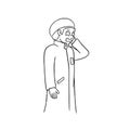 Cartoon of Muslim adzan coloring page