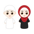 Cartoon muslim couple