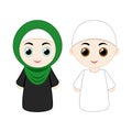 Cartoon muslim couple