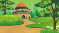 Cartoon Muslim - mosque with lovely landscape Royalty Free Stock Photo