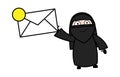 Cartoon Muslim Woman holding Envelope Royalty Free Stock Photo