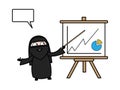 Cartoon Muslim Woman with Presentation Baord