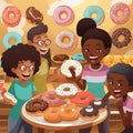 Cartoon National Doughnut Day
