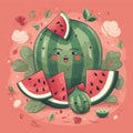 Cartoon National Watermelon Day