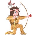 Cartoon native american indian boy