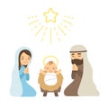 Cartoon Nativity Scene Royalty Free Stock Photo