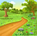 Cartoon natural landscape Royalty Free Stock Photo