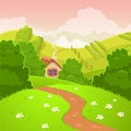 Cartoon nature country landscape