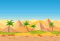 Cartoon nature sand desert game style vector landscape