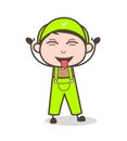 Cartoon Naughty Boy Face with Stuck-Out Tongue Vector Illustration