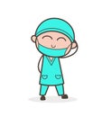 Cartoon Naughty Doctor Smiling Vector Illustration