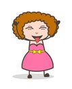 Cartoon Naughty Lady Laughing and Teasing Tongue Vector