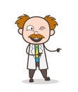 Cartoon Naughty Scientist Face Vector Expression