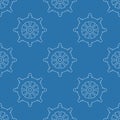 cartoon nautical seamless pattern with boat helm