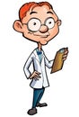 Cartoon of a nerdy doctor Royalty Free Stock Photo