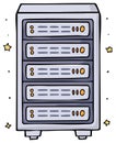 Cartoon Network Server Rack Hosting Database Illustration Data Storage Royalty Free Stock Photo
