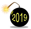 Cartoon 2019 New Year Bomb
