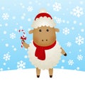 Cartoon New Year sheep