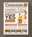 Cartoon Newspaper Wedding Invitation card Design