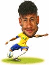 Cartoon of Neymar forward of Brazil national team