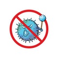 Cartoon no virus hygienic cute sign