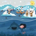 Cartoon North pole Arctic background