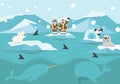 Cartoon North pole Arctic landscape background