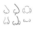 cartoon nose SET,vector symbol icon design. Beautiful illustration isolated on white background