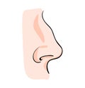 Cartoon nose vector symbol icon design. Beautiful illustration i