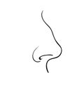 Cartoon nose vector symbol icon design. Beautiful illustration