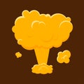 Cartoon Nuclear Bomb Explosion. Vector