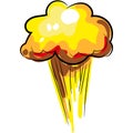 Cartoon nuclear mushroom cloud isolated vector icon Royalty Free Stock Photo