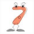 Cartoon number seven, funny numbers for children`s design, visual material cartoon numbers with eyes of character