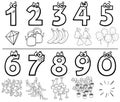 Cartoon numbers collection coloring book